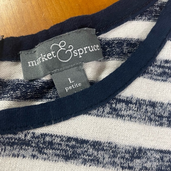 Market & Spruce navy & white striped knit dress LP - Picture 7 of 8
